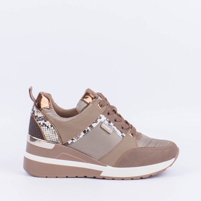 SNEAKER CUÑA MUJER TAUPE 50963