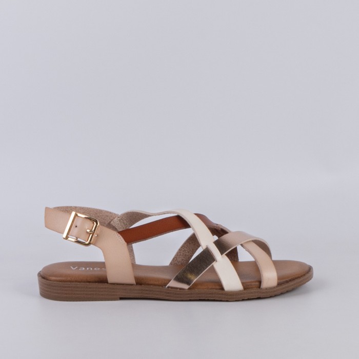 SANDALIA MUJER BEIGE 55046