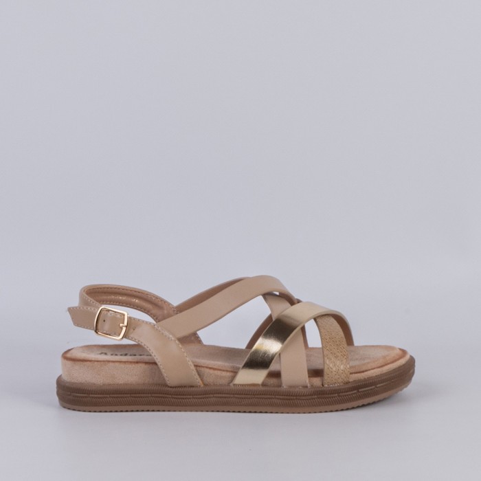 SANDALIA MUJER BEIGE 55088